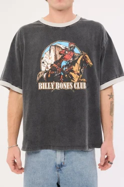 Bones Rodeo 2.0 Boxy Ringer Tee Washed Black