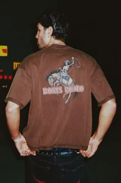 Bones Rodeo Boxy Tee Brown