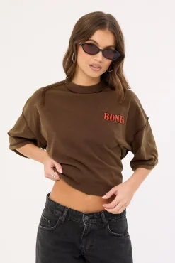 Bones Rodeo Boxy Tee Brown