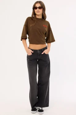Bones Rodeo Boxy Tee Brown