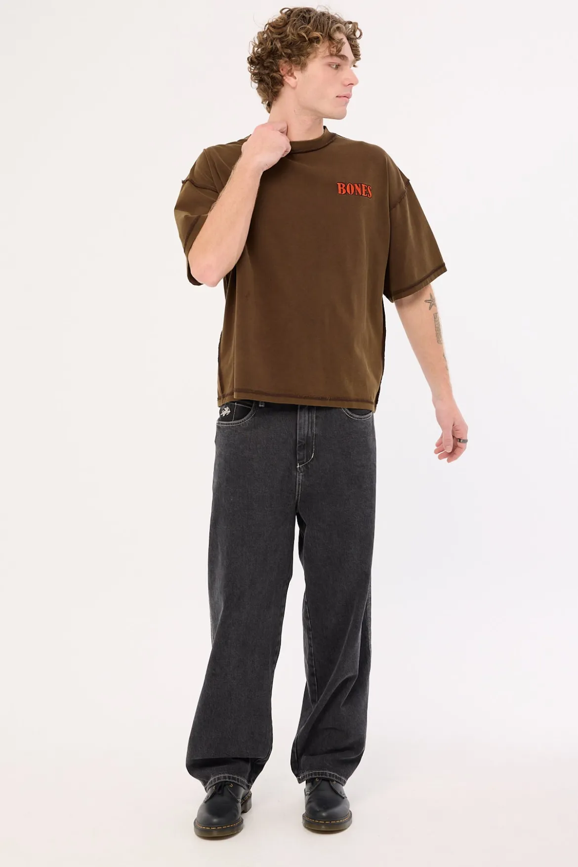 Bones Rodeo Boxy Tee Brown