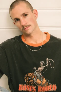 Bones Rodeo Ringer Tee Washed Black