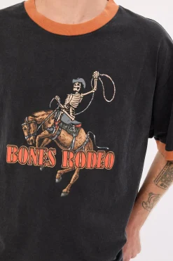 Bones Rodeo Ringer Tee Washed Black