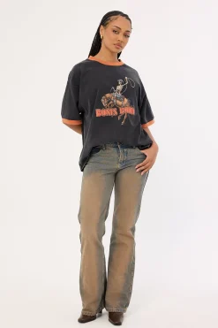 Bones Rodeo Ringer Tee Washed Black