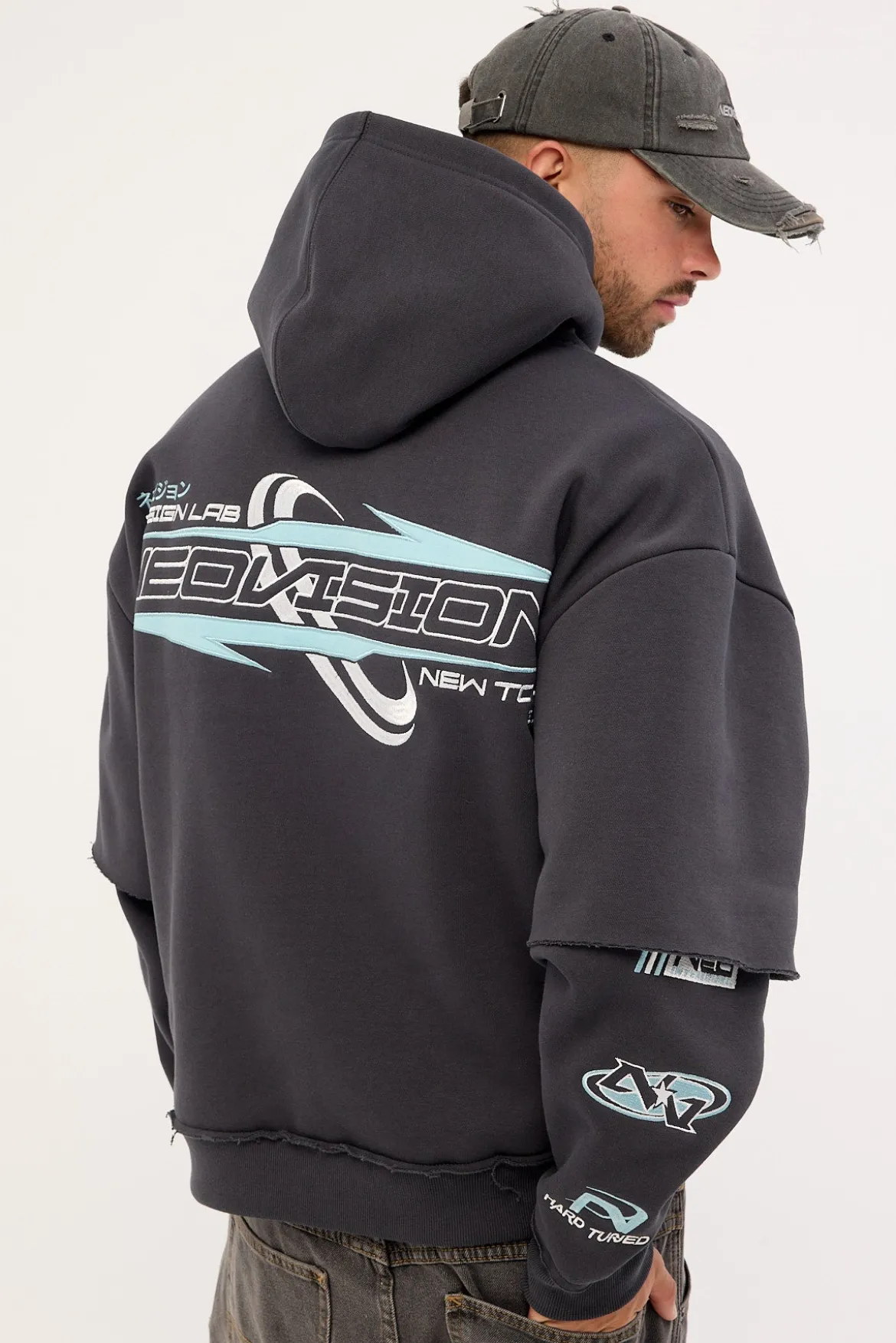Booster Street Sleeve Hoodie Asphalt
