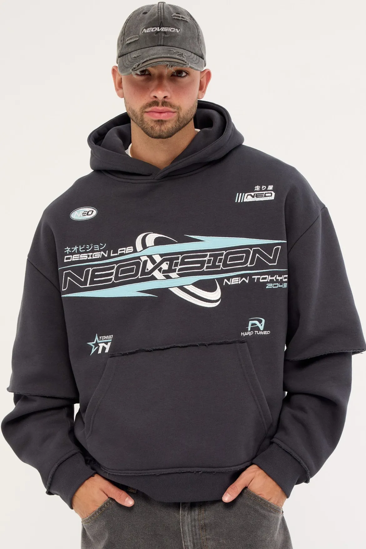 Booster Street Sleeve Hoodie Asphalt