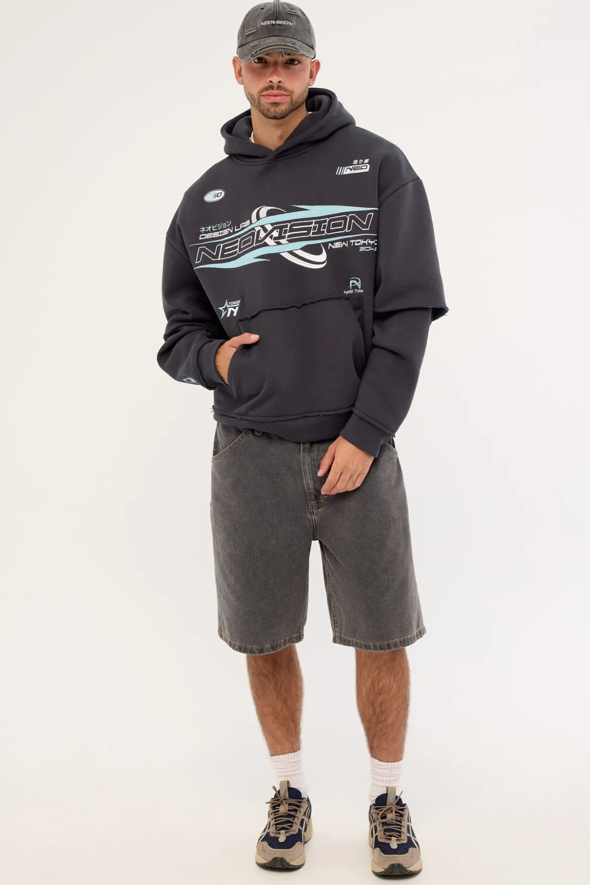 Booster Street Sleeve Hoodie Asphalt