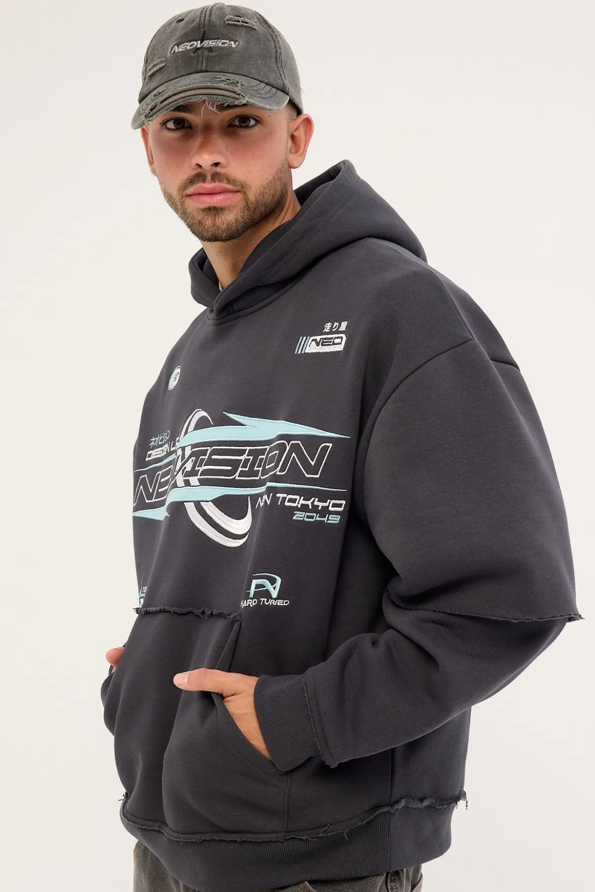 Booster Street Sleeve Hoodie Asphalt