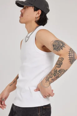 Bound High Neck Tank White
