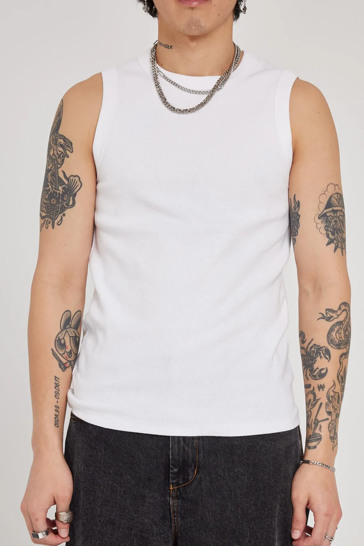 Bound High Neck Tank White