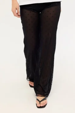 Bowie Sheer Polka Pant Black