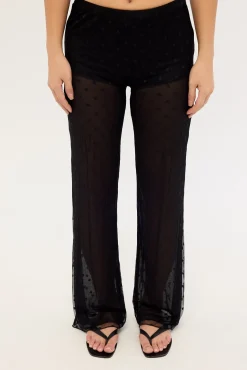 Bowie Sheer Polka Pant Black