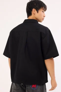 Box Fit Crop Short Sleeve Shirt Faded Black
