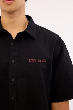Box Fit Crop Short Sleeve Shirt Faded Black