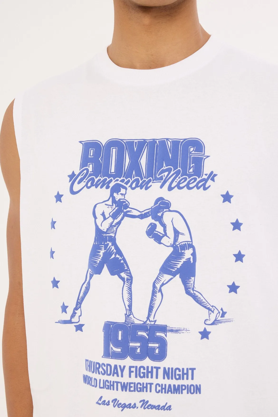Boxing Cropped Muscle Tank White