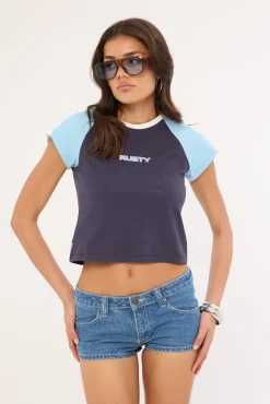 Bradley Mini Cap Sleeve Tee Navy Blue