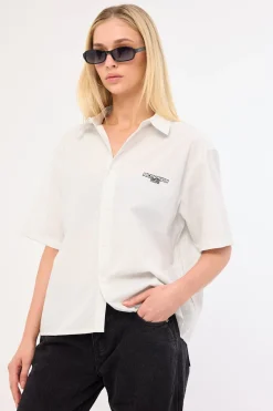 Break Oversize Cropped Shirt Light Green Check