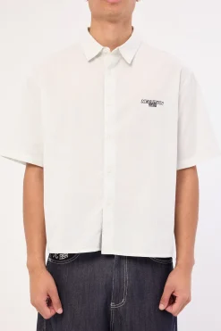Break Oversize Cropped Shirt Light Green Check