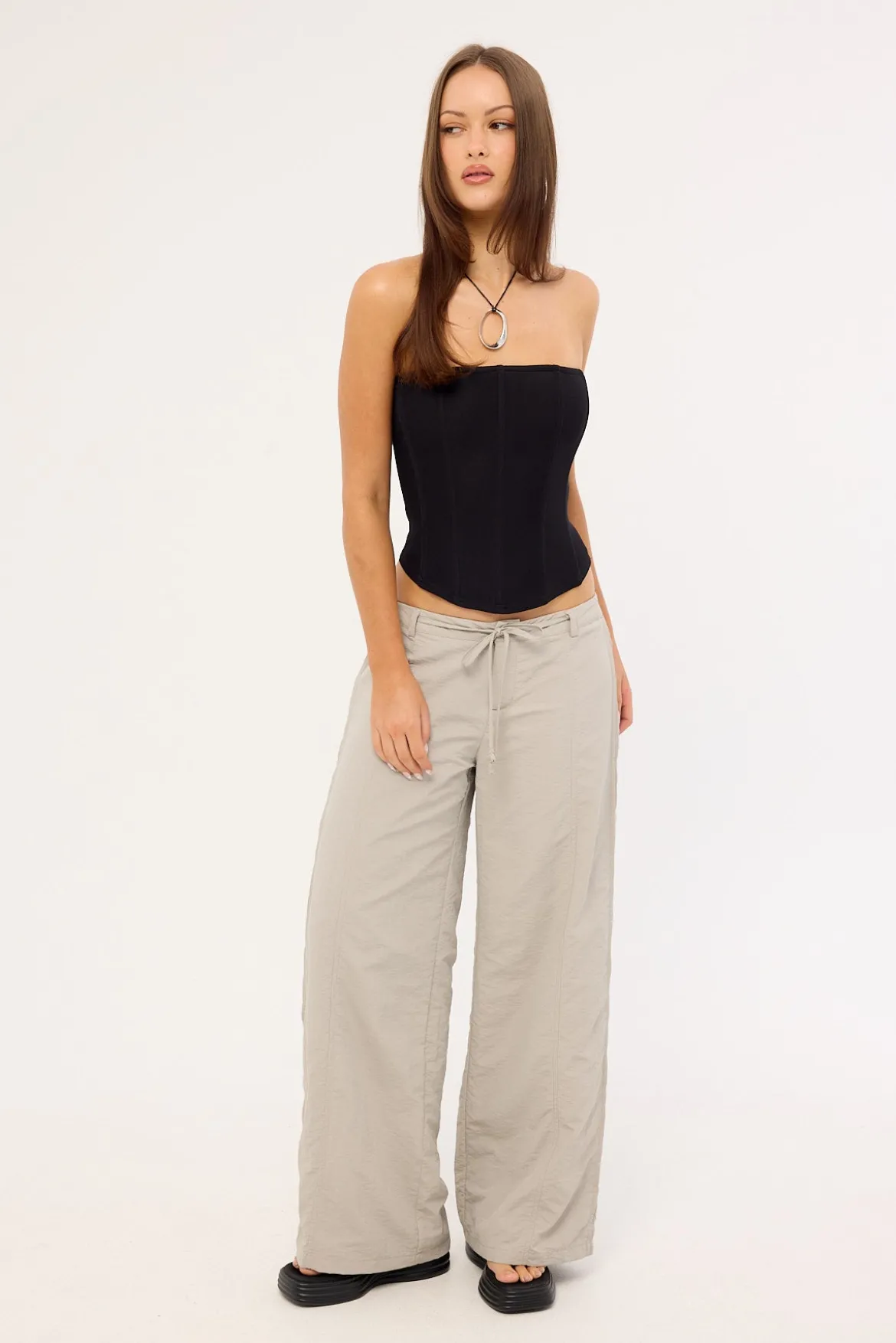 Briar Low rise Wide Leg Pant Grey