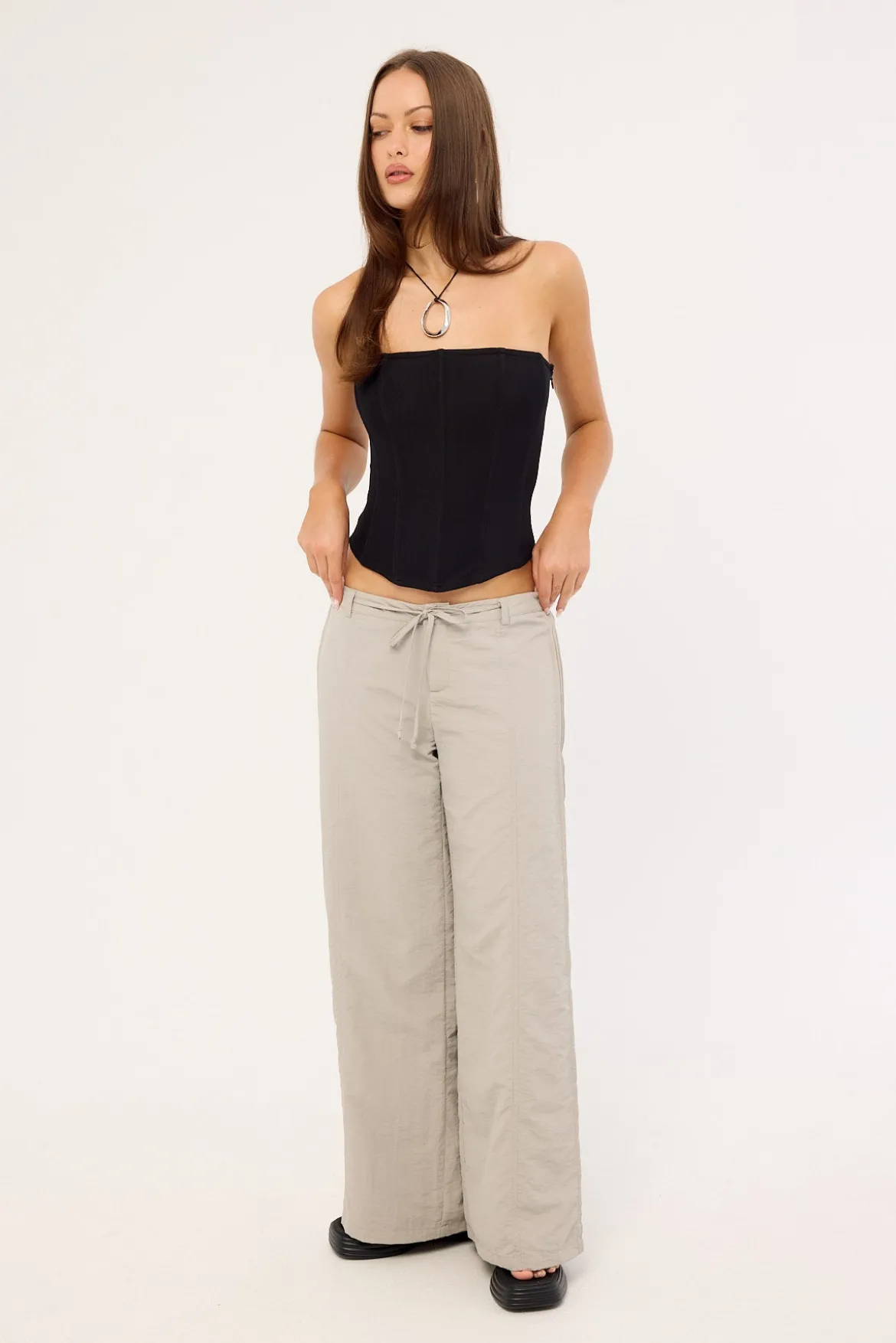 Briar Low rise Wide Leg Pant Grey