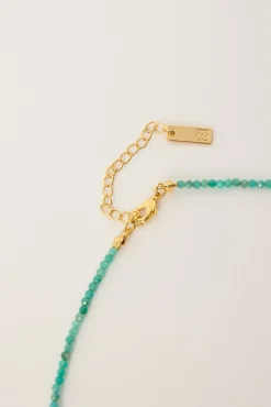 Briella Beaded Pearl Necklace Mint/Pearl