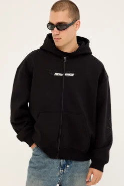 Brimstone Zip Through Street Hoodie Black