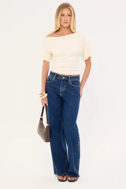 Bruni Off Shoulder Lace Top Cream