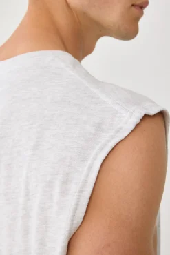 Brushed Cotton Muscle Tank Snow Marle