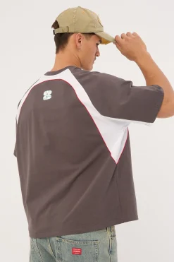 Burner Oversize Raglan Panel Tee Worn Black
