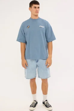Burst Heavyweight Easy Tee Vintage Blue
