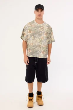 Bushman Box Fit Cropped Oversize Raglan Tee Bushman Camo
