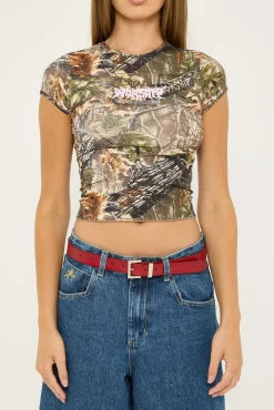 Bushman Cap Sleeve Tee Bushman Yardage Print