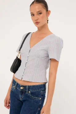 Button Up Top Soft Blue