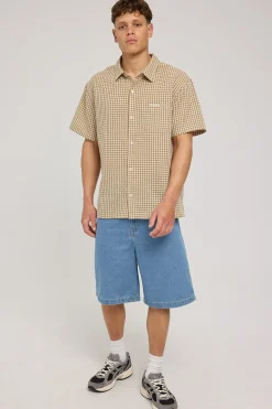 Cab Check SS Shirt Tan