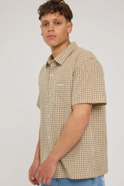 Cab Check SS Shirt Tan