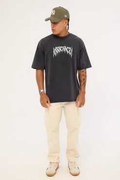 Cagey Oversized Tee Mineral Black