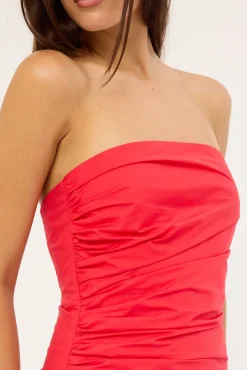 Calle Drop Waist Mini Dress Red