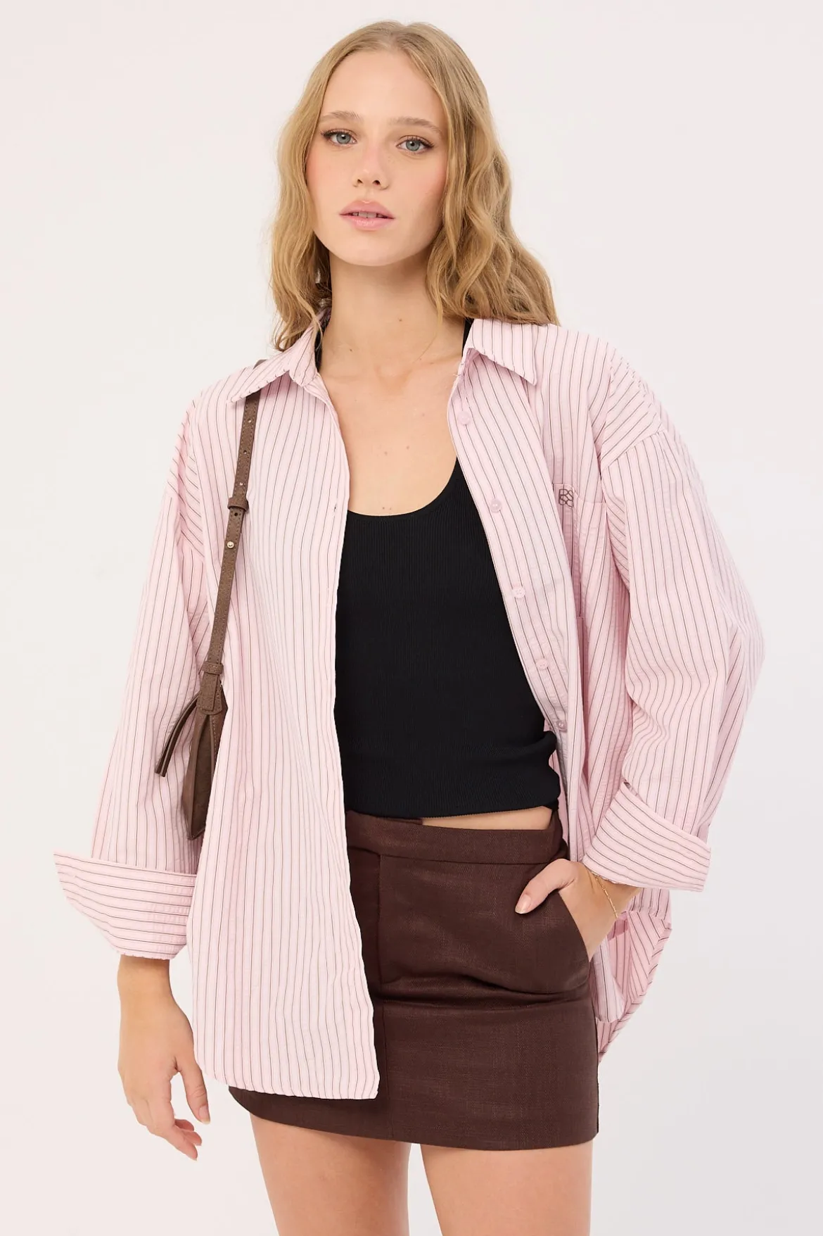 Callie Stripe Long Sleeve Shirt Pink Stripe
