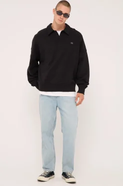 Calvin Klein Woven Label Relaxed Rugby CK Black