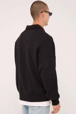 Calvin Klein Woven Label Relaxed Rugby CK Black