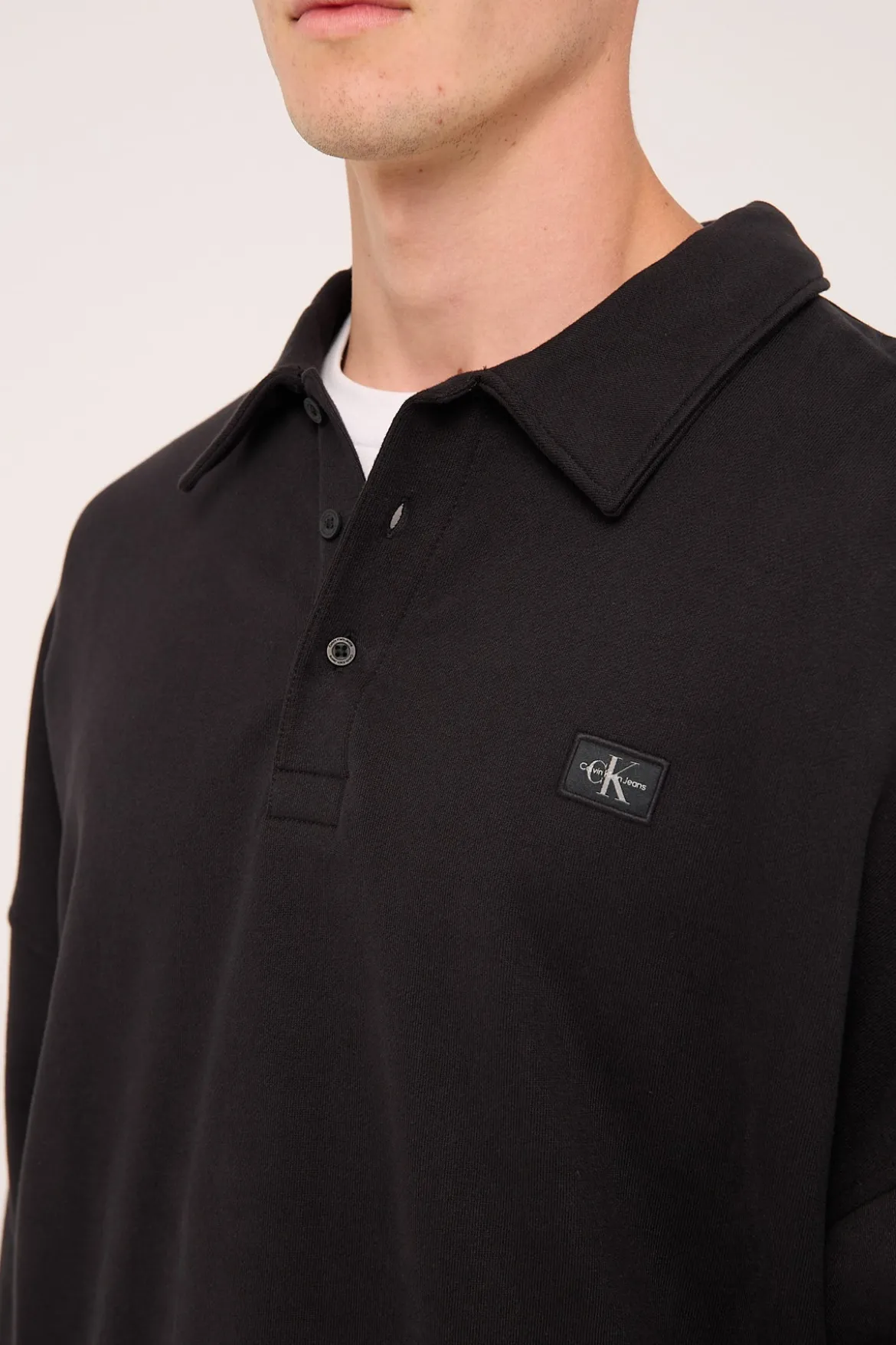 Calvin Klein Woven Label Relaxed Rugby CK Black