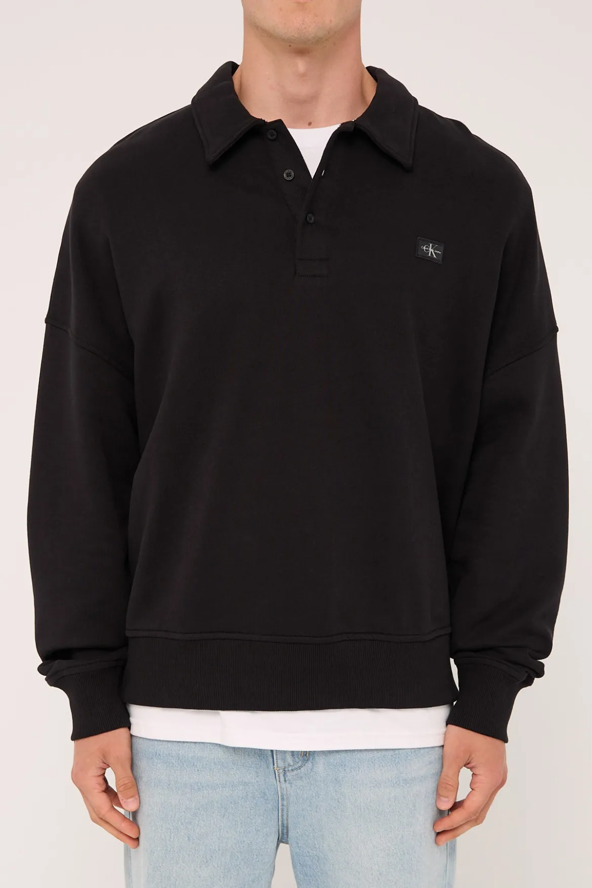 Calvin Klein Woven Label Relaxed Rugby CK Black