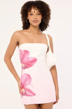 Calypso Sequin Strapless Mini Dress Pink Print