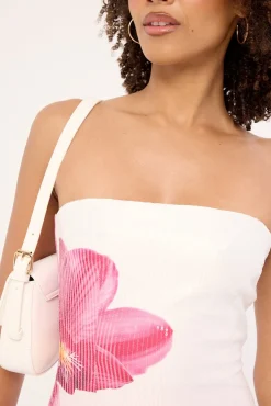 Calypso Sequin Strapless Mini Dress Pink Print