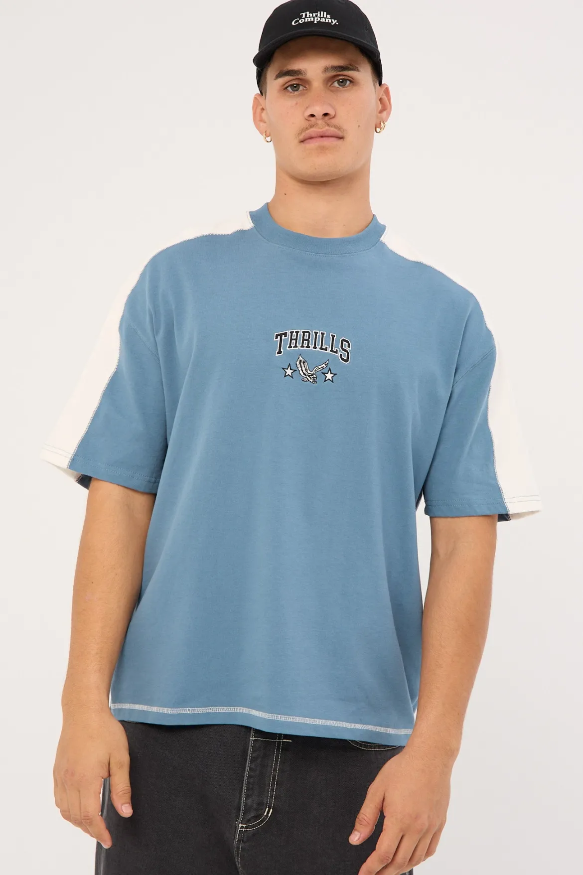 Campus Box Fit Oversize Tee Smog Blue