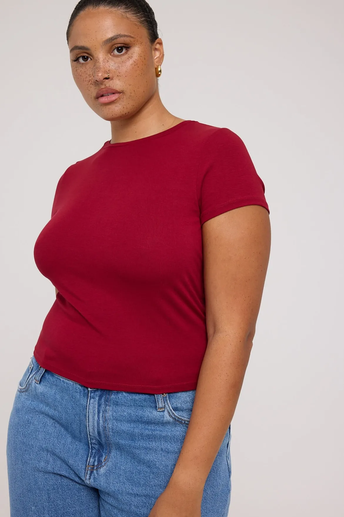 Cap Sleeve Tee Wine