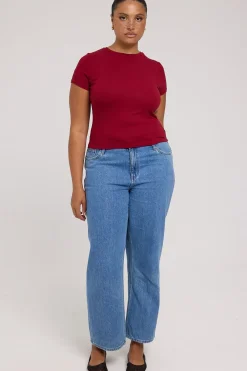 Cap Sleeve Tee Wine