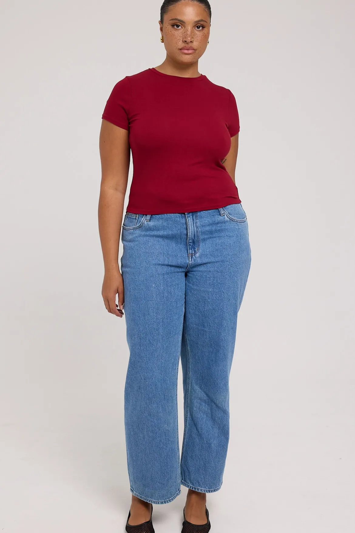 Cap Sleeve Tee Wine