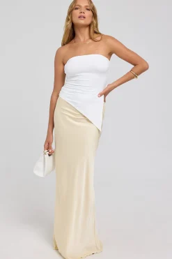 Capri Mid Rise Maxi Skirt Lemon