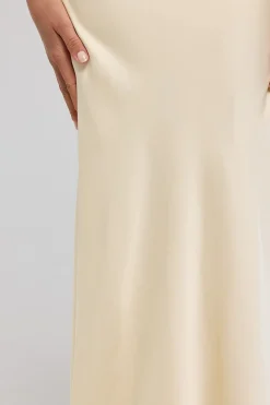 Capri Mid Rise Maxi Skirt Lemon